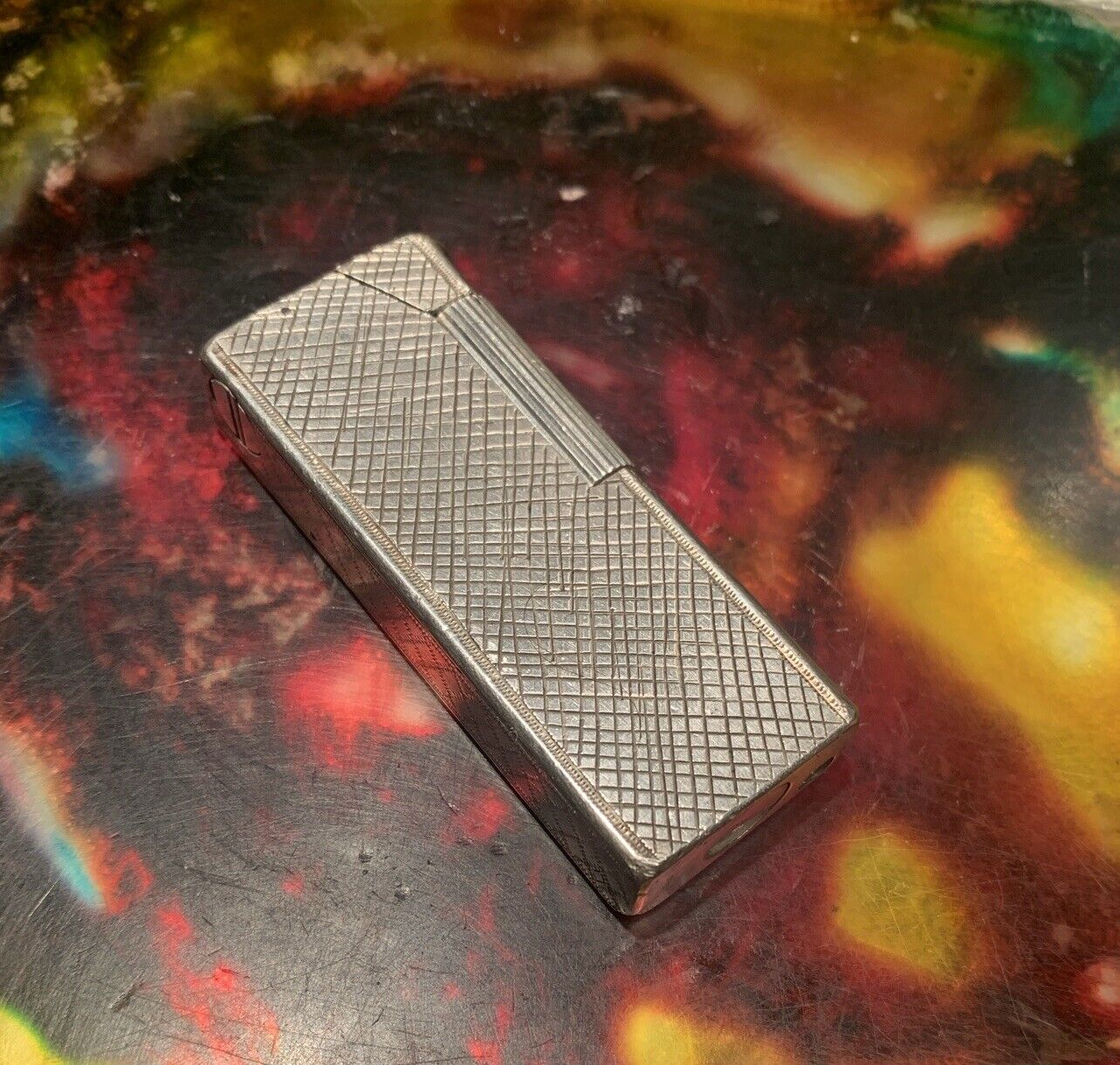 RARE Alfred Dunhill Alduna Solid Sterling Silver 925 Butane Lighter As Is READ