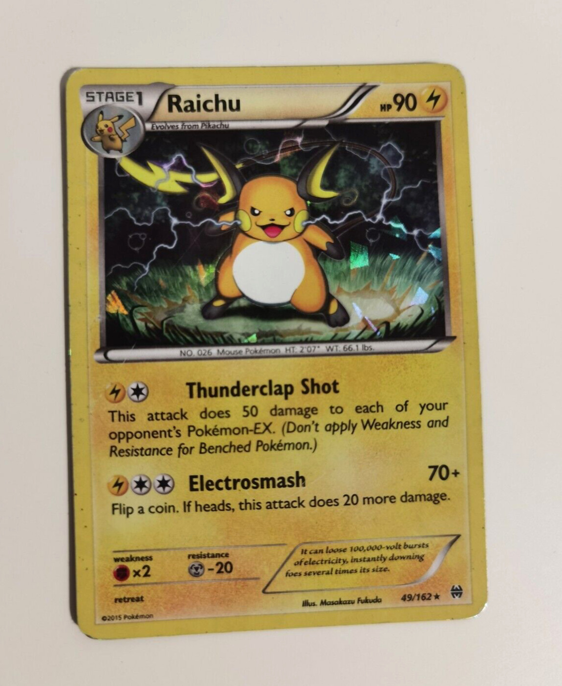 Raichu HOLO 49/162 XY Breakthrough Pokemon Card TCG