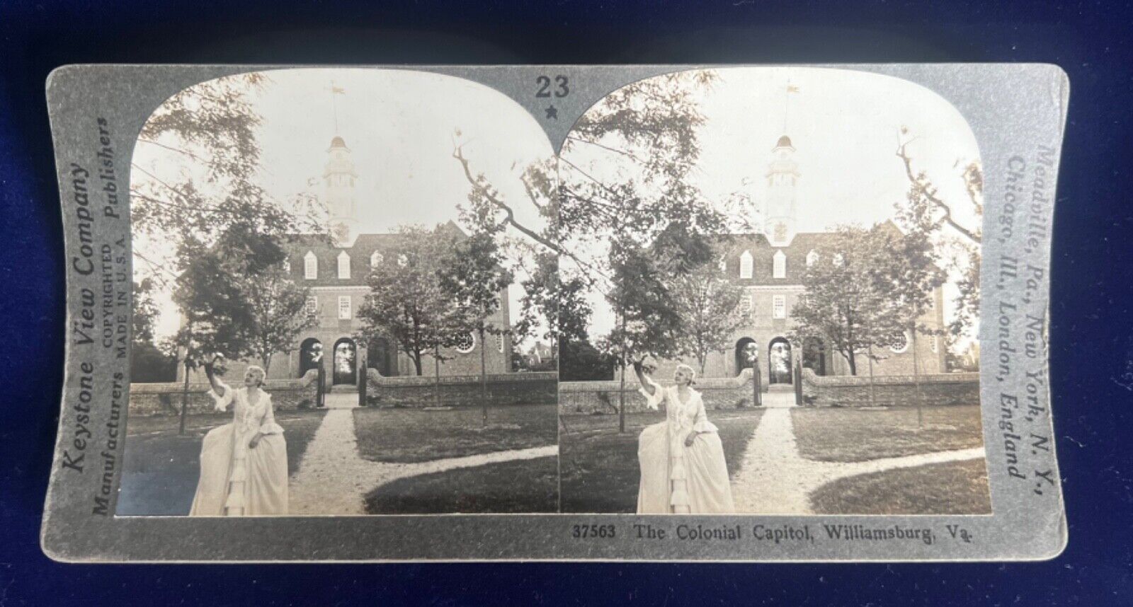 Colonial Williamsburg Stereoview - The Colonial Capital Keystone