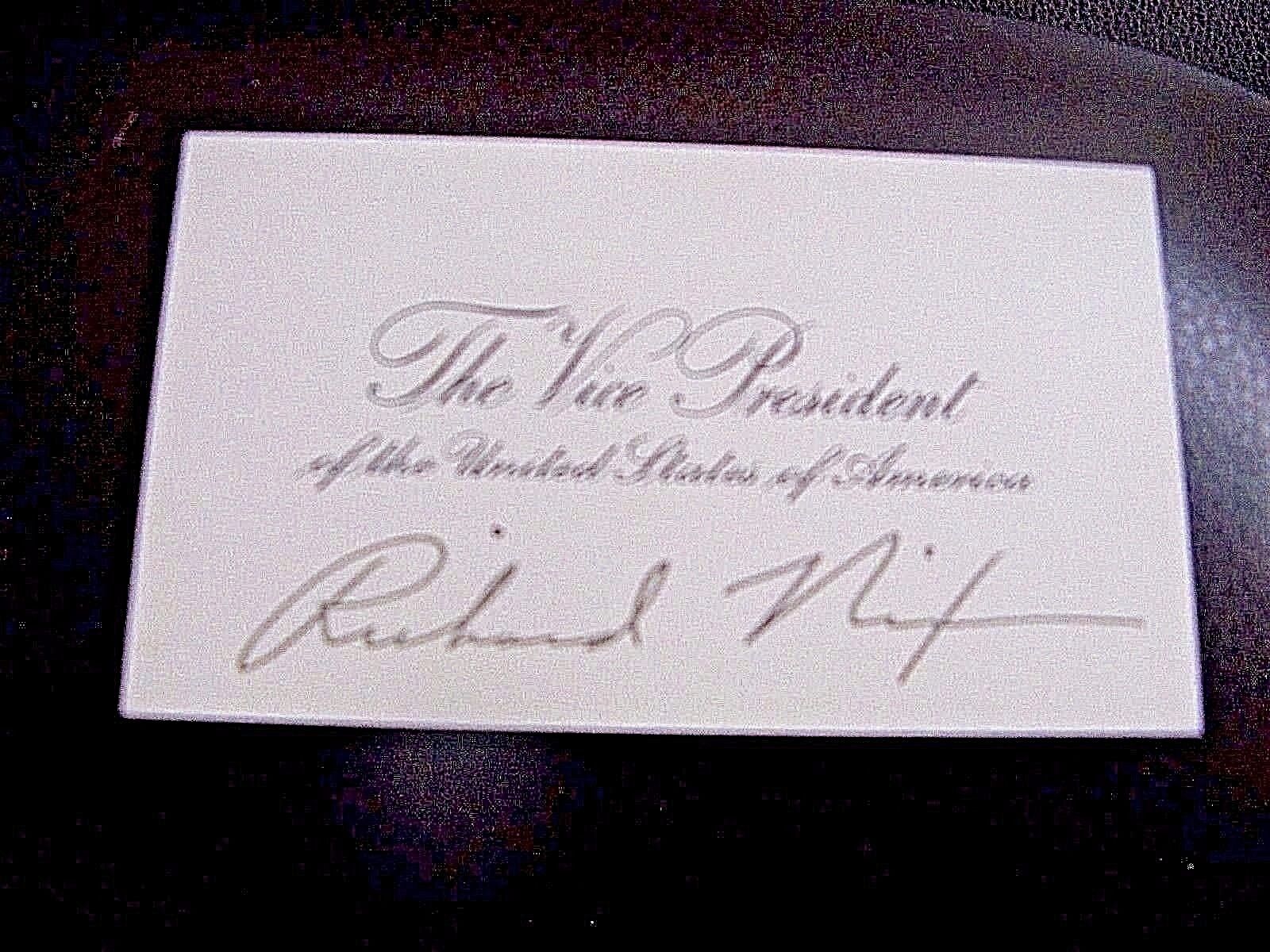 Pristine & Very Rare, President Richard M. Nixon, Vice President\'s Card Signed
