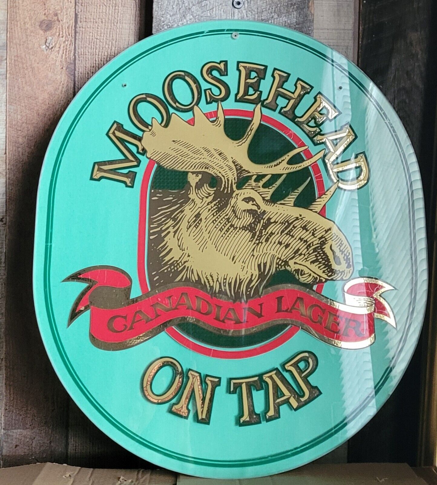 Vintage Moosehead Canadian Lager On Tap large, deluxe beer sign advertising- bar