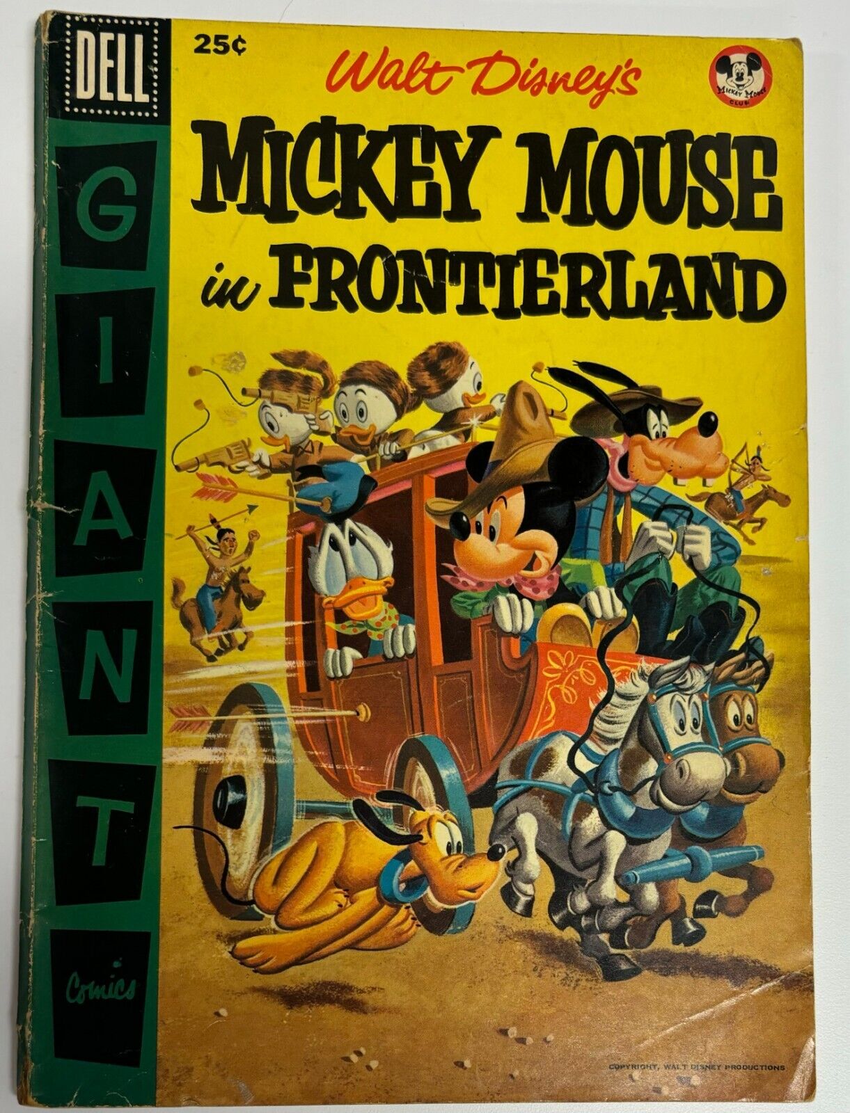 1956 Dell Giant Comic Mickey Mouse in Frontierland No. 1 #1 Silver Age Disney
