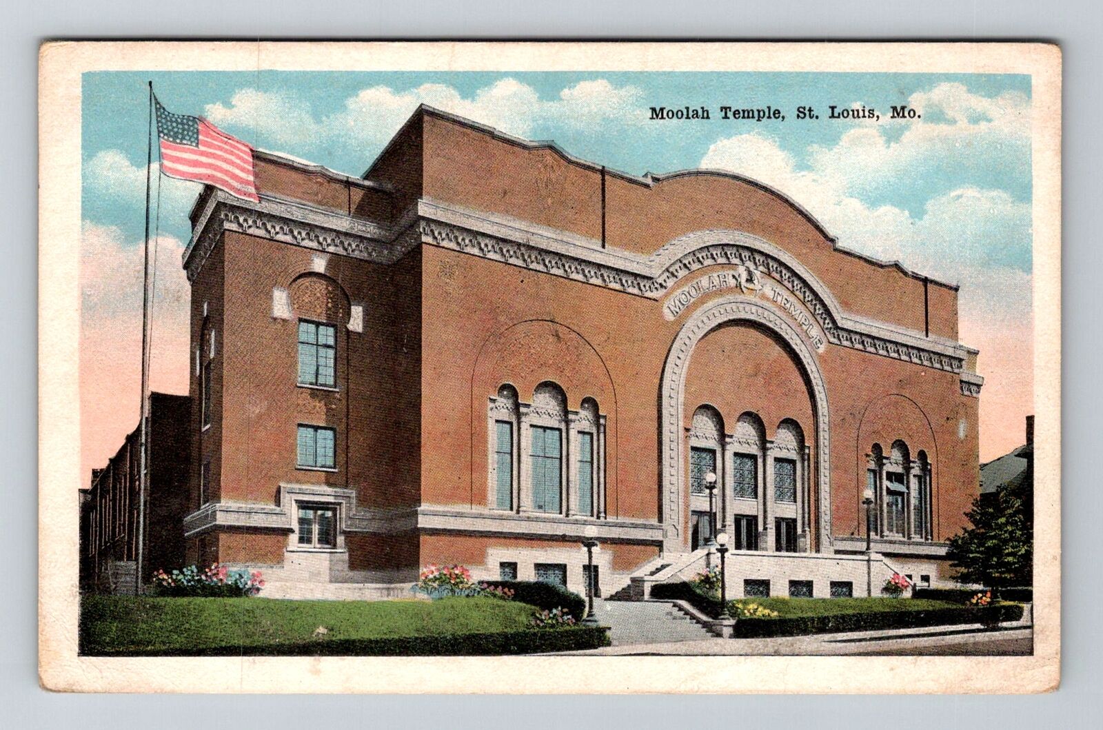 St Louis MO-Missouri, Moolah Temple Vintage Souvenir Postcard