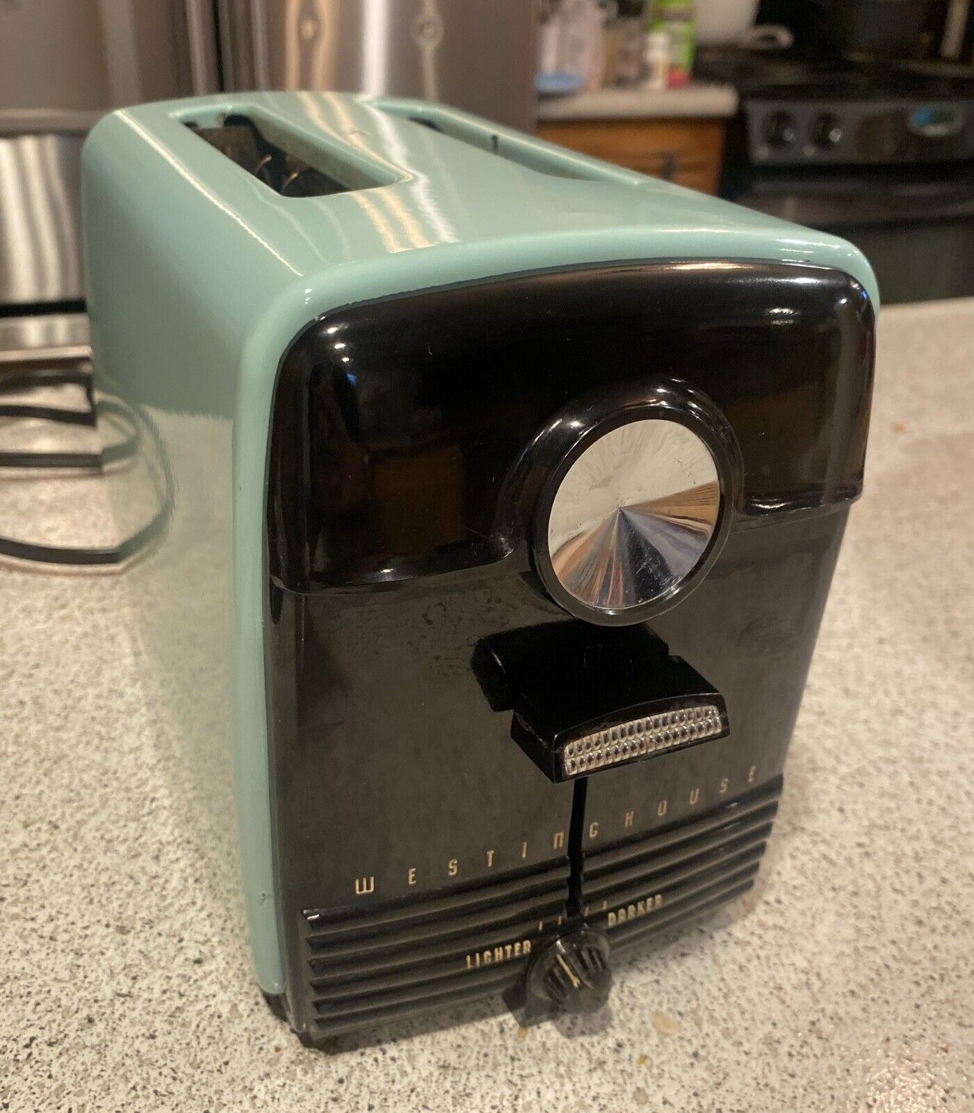Vintage Westinghouse Automatic Toaster  Turquoise Enameled  MCM Rare