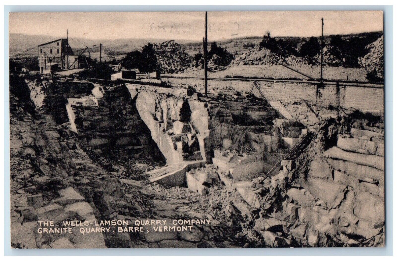 c1940 Wells Lamson Quarry Company Granite Quarry Barre Vermont Vintage Postcard