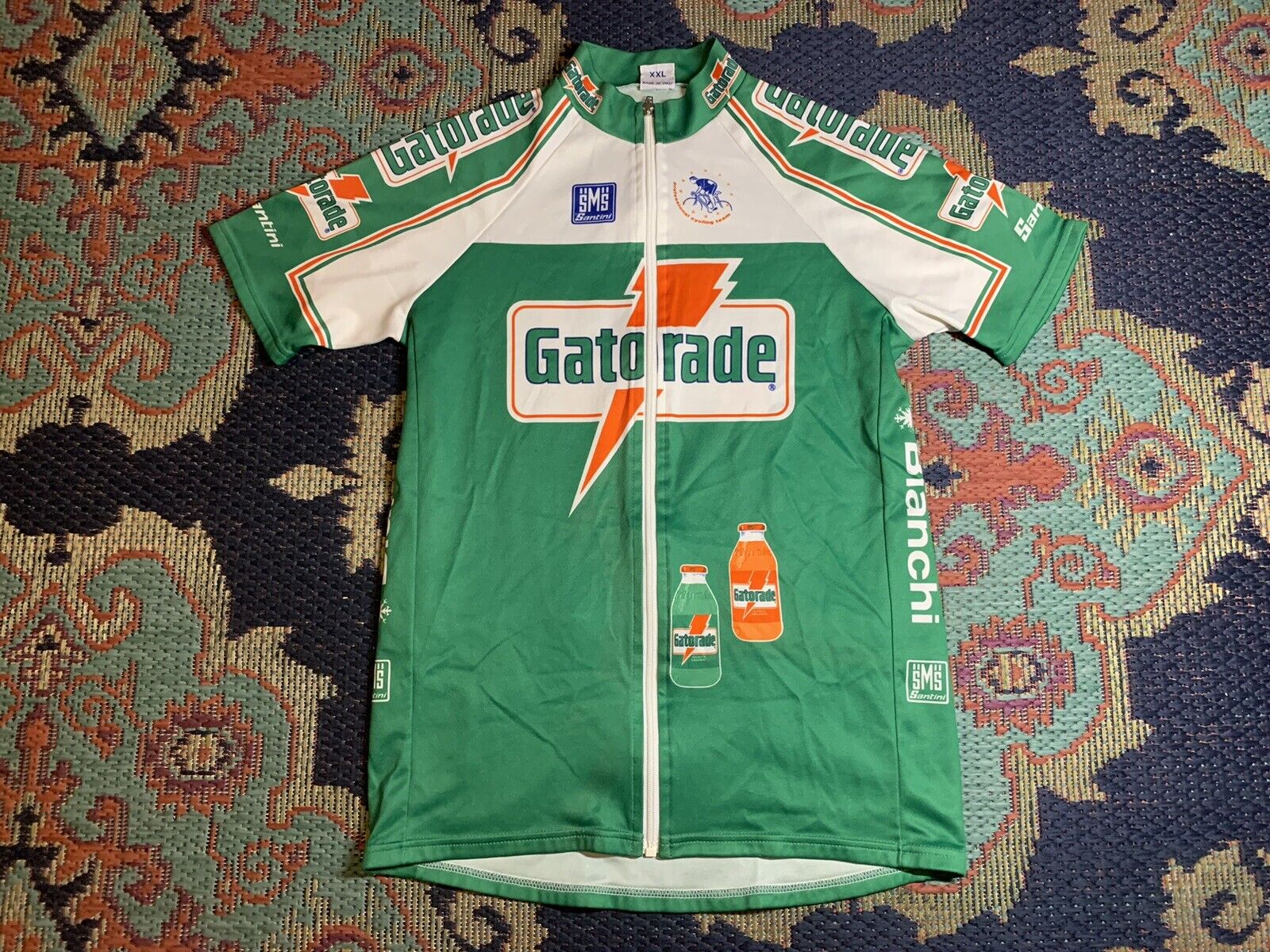BIANCHI SMS Santini GATORADE Professional Cycling Team Jersey ITALY XXL Vintage
