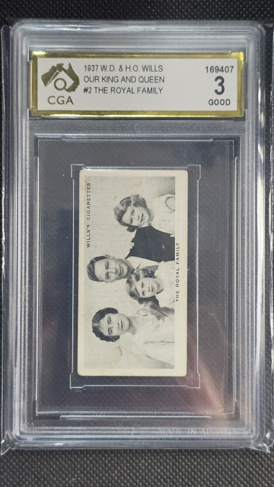 1937 W. O & H. O Wills Our King And Queen #2 Royal Family Graded CGA 3 Rare
