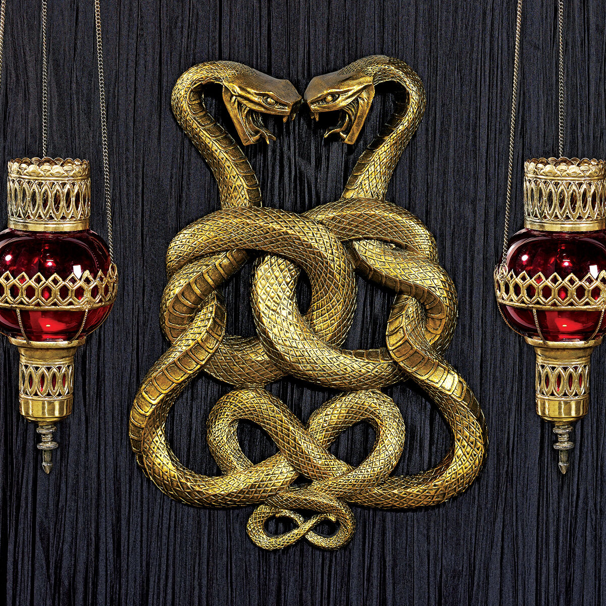 Egyptian Twin Cobras Legendary Infinity Symbol Regal Wall Plaque Sculpture