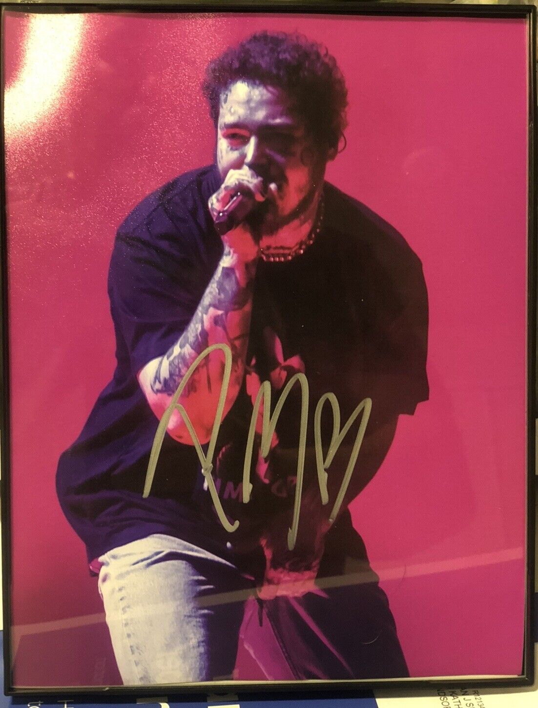 Post Malone signed autographed photo 7x9 framed