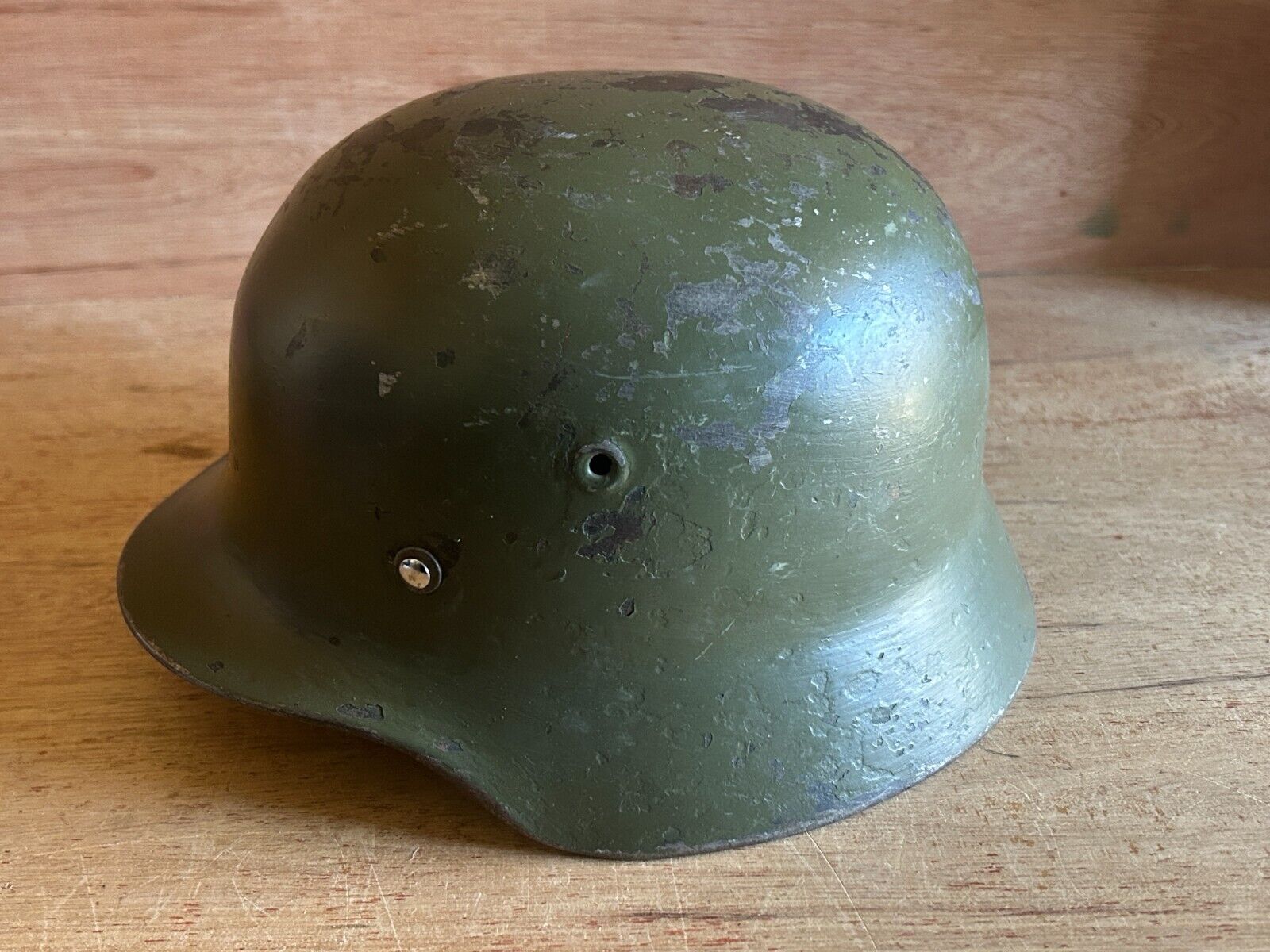 German Helmet M40/55 WW2 Type Steel Finnish w/Liner + Chin Strap Vintage Size 58
