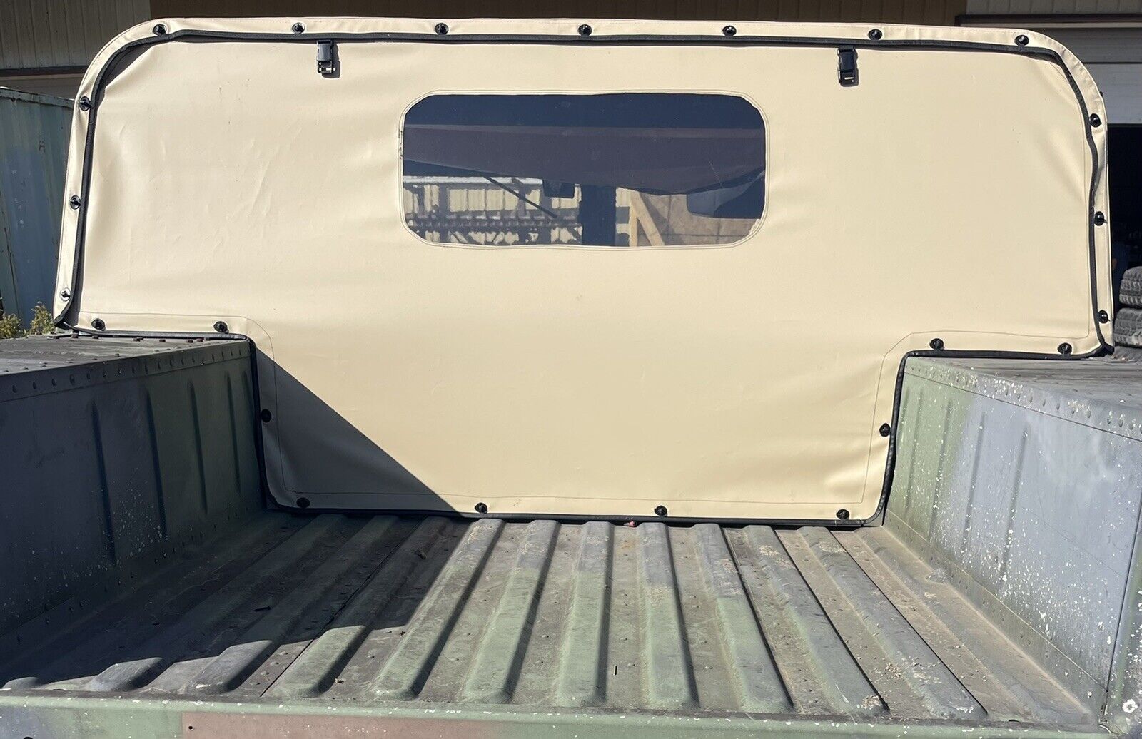 NEW Military Humvee Removable Canvas Rear Curtain Seals Tight- Desert Tan