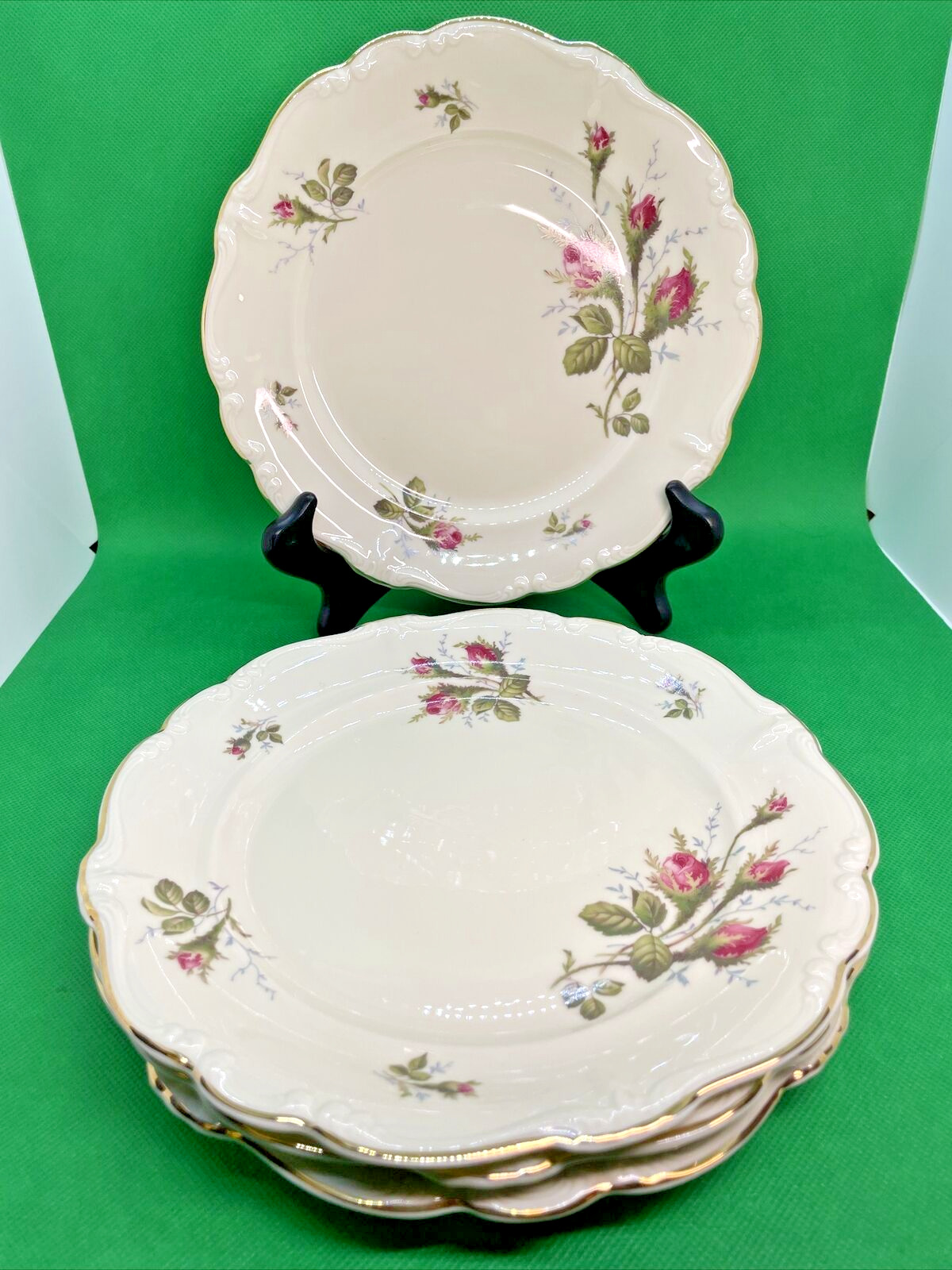Rosenthal Selb Germany Pompadour 8” Luncheon Plates Moss Rose Replacements