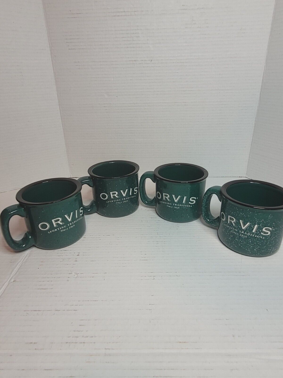 Orvis Coffee Mugs Set Of Four Green/Black