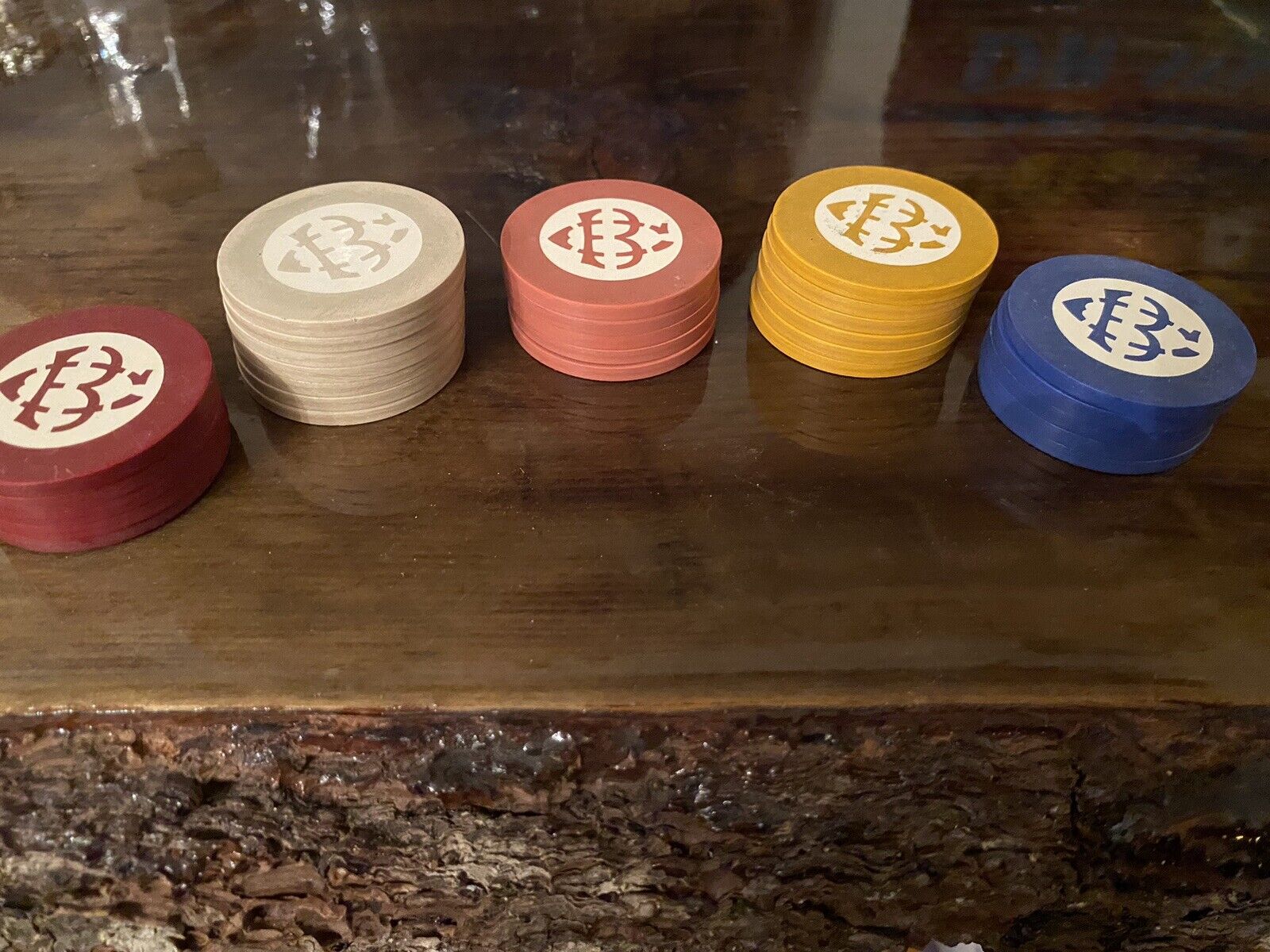 5 illegal gambling chips From The Brook Club Saratoga Spg, NY Arnold Rothstein