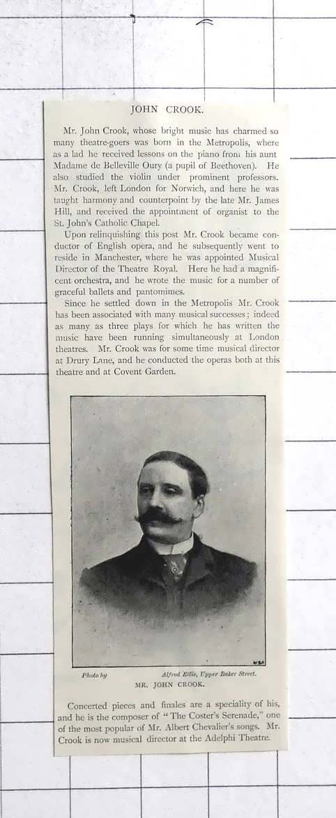 1895 Conductor Of English Opera, Mr John Crook