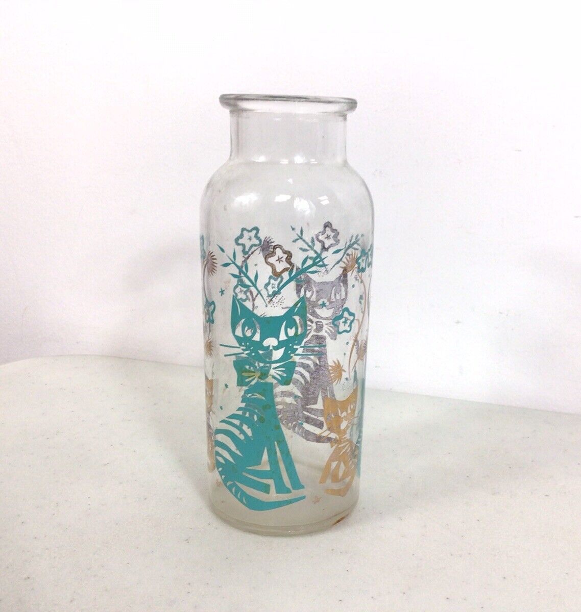 Vintage Mid Century Atomic Cat Starburst Vase