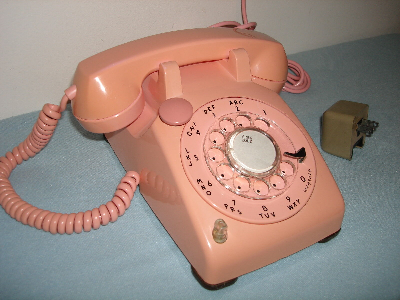 VTG Western Electric Mushroom  Rotary  Dial Telephone Phone LIGHTED 1958 PINK