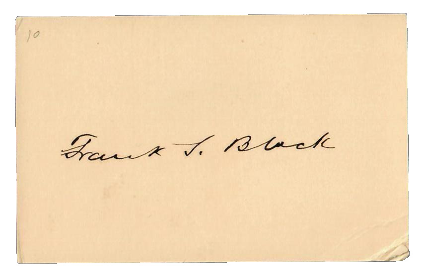 RARE “32nd New York Governor” Frank Black Hand Signed 2.5X4 Card