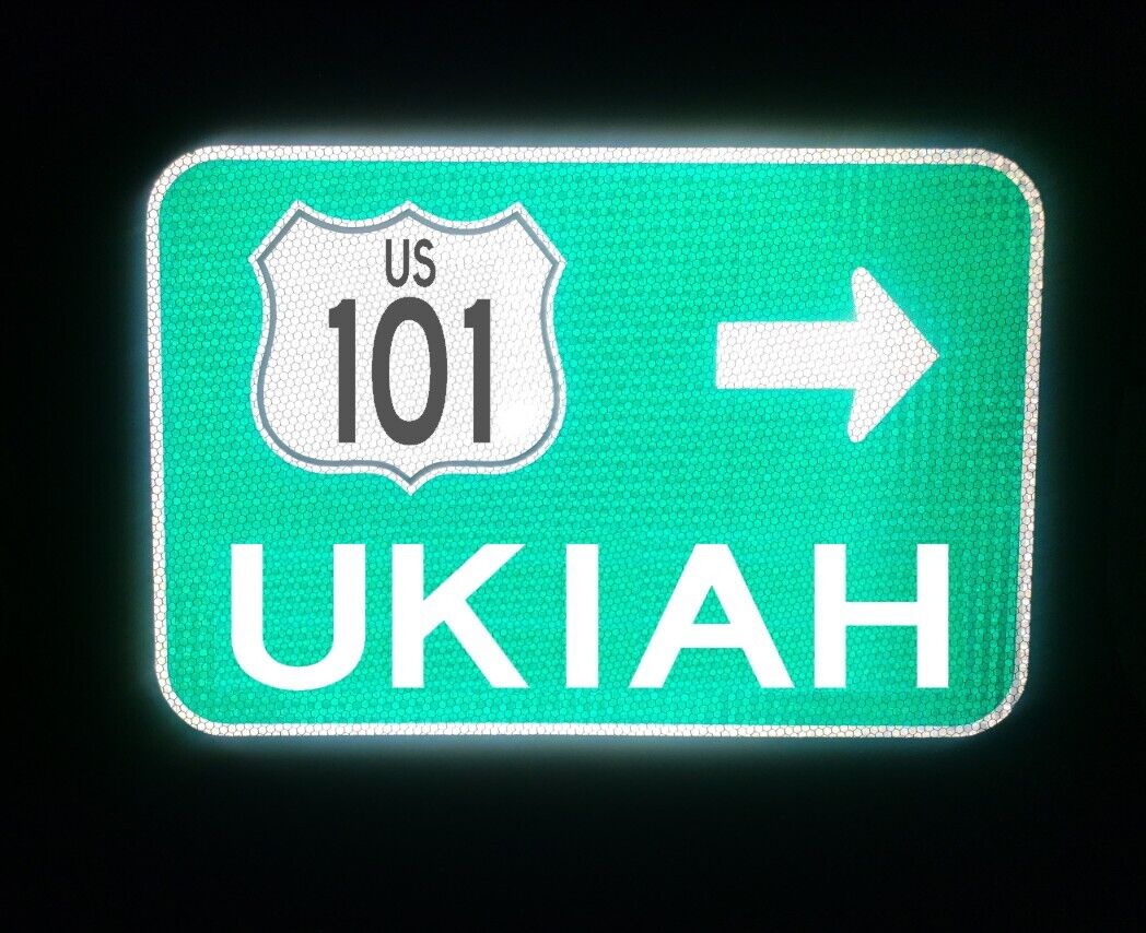 UKIAH Highway 101 California route road sign 18\