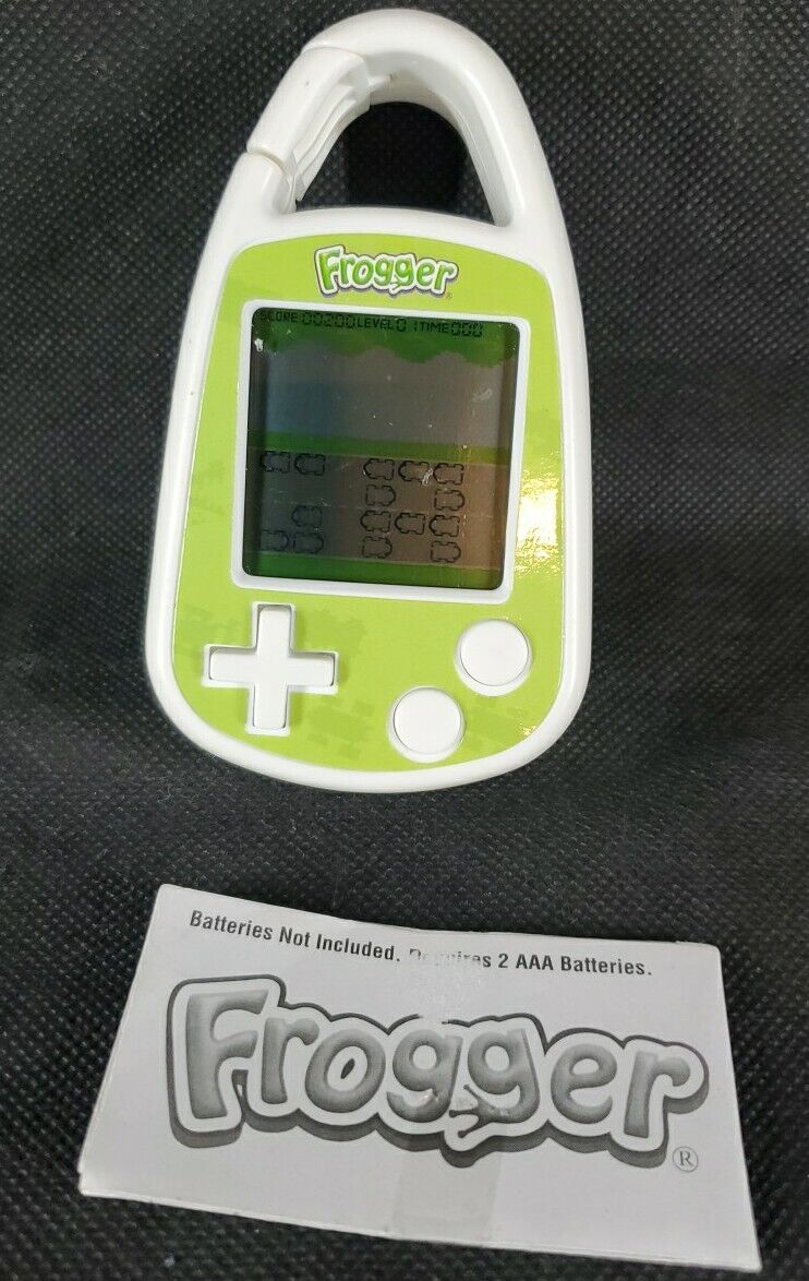 FROGGER Handheld Electronic GAME Arcade Konami Frog Lily Travel Carabiner Mini