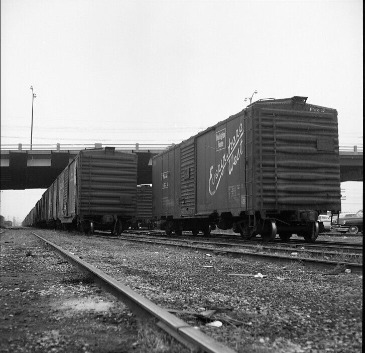 Wabash Burlington Box Cars Railroad Negative 7135