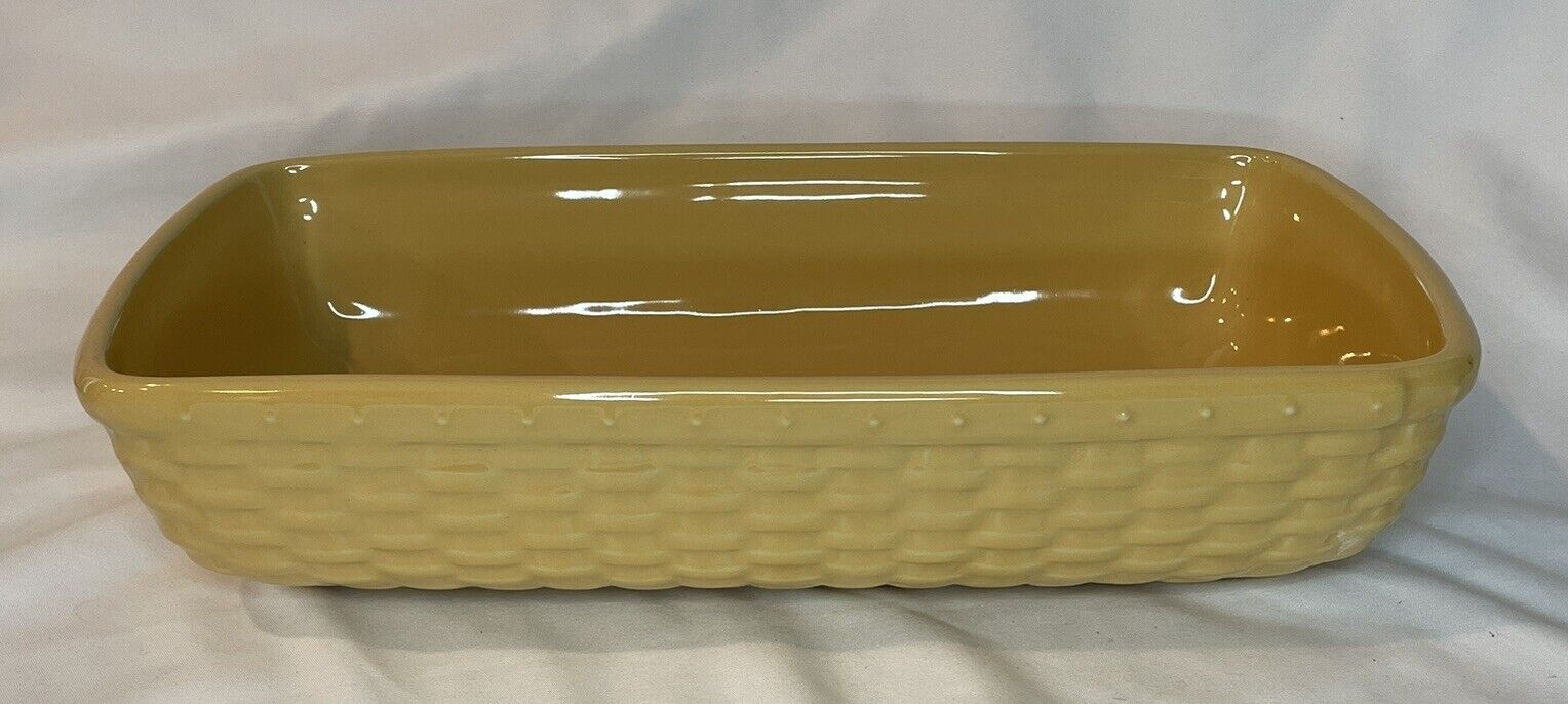 LONGABERGER Pottery Woven Reflections Butternut (Yellow) Long Basket Server