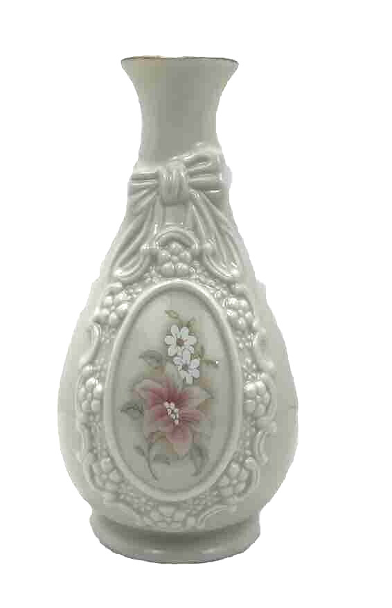 The Cameo Ribbon Vase By Royal Heritage Embossed Porcelain 6\