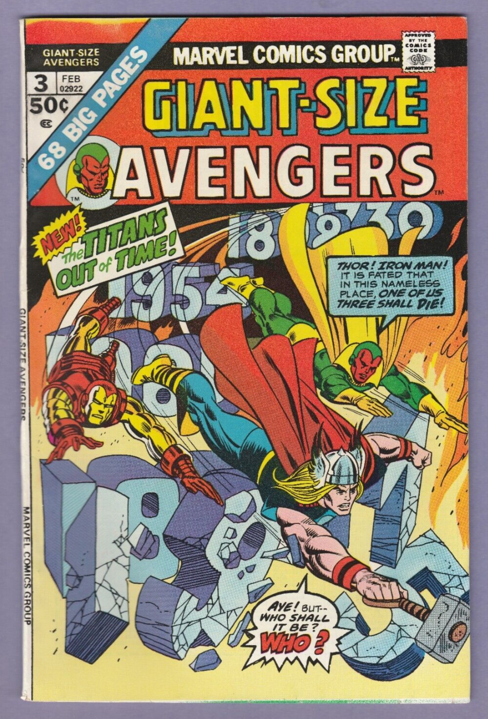 Avengers_vol.01 {Giant-Size} #3 | Marvel / Bronze Age 🔑(1974) | F/VF (7.0)
