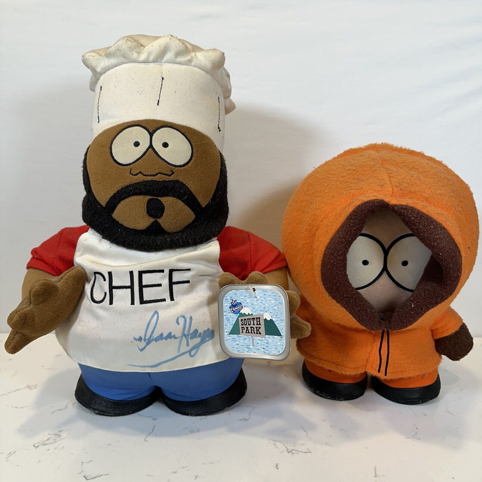 South Park 1998 Chef Plush Signed By Isaac Hayes Voice Actor Of Chef And Kenny