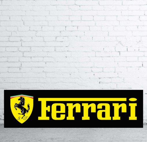 Ferrari Advertising Porcelain Enamel Heavy Metal Sign 48 x 20 Inches  SS
