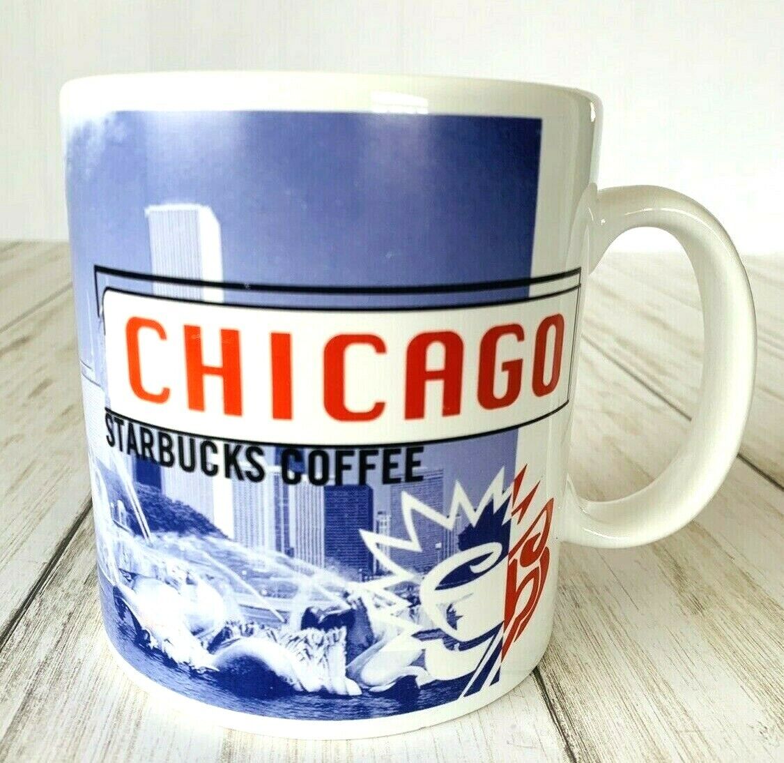Starbucks Coffee Mug Chicago City Skyline Parks Vtg 1999 Large Cup