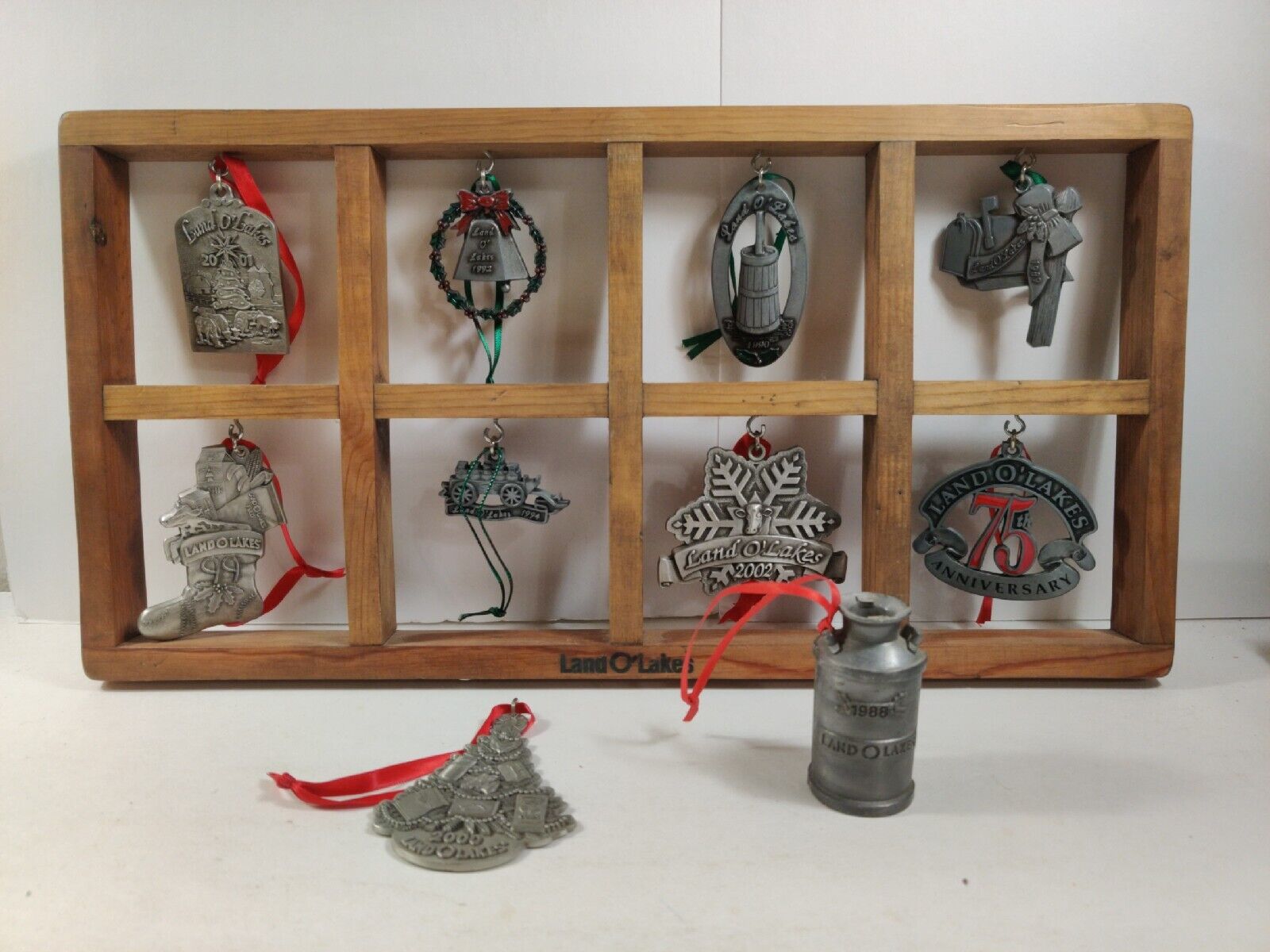 Land  O  Lakes Christmas Ornaments Lot Of 10 Pewter