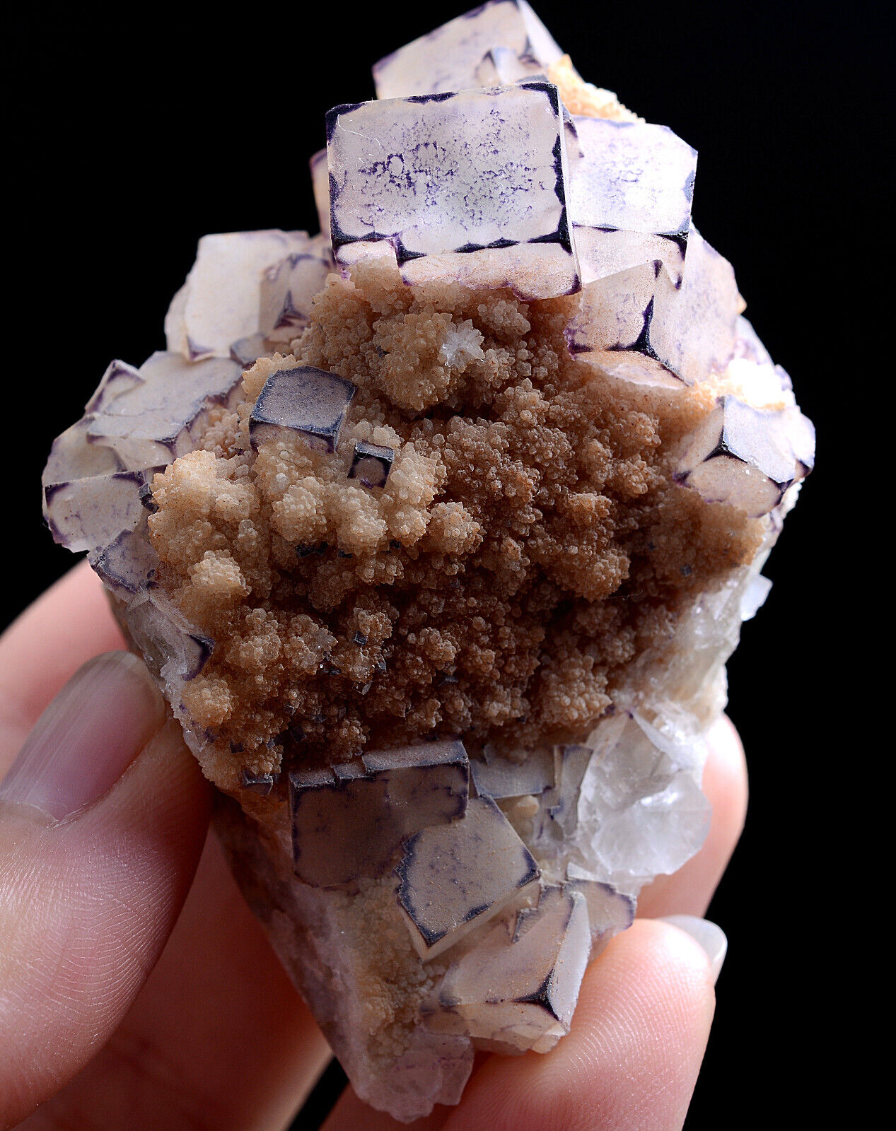 102g Natural Clear Purple Edge Fluorite Mineral Specimen /Guizhou China