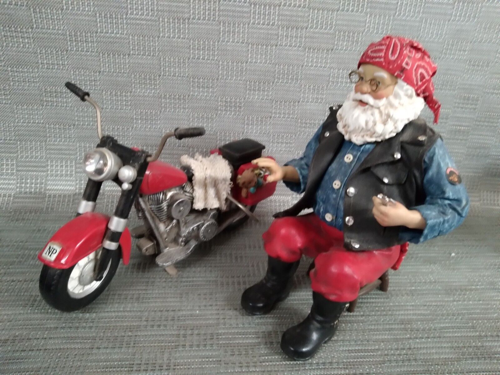Santa and Motorcycle figure