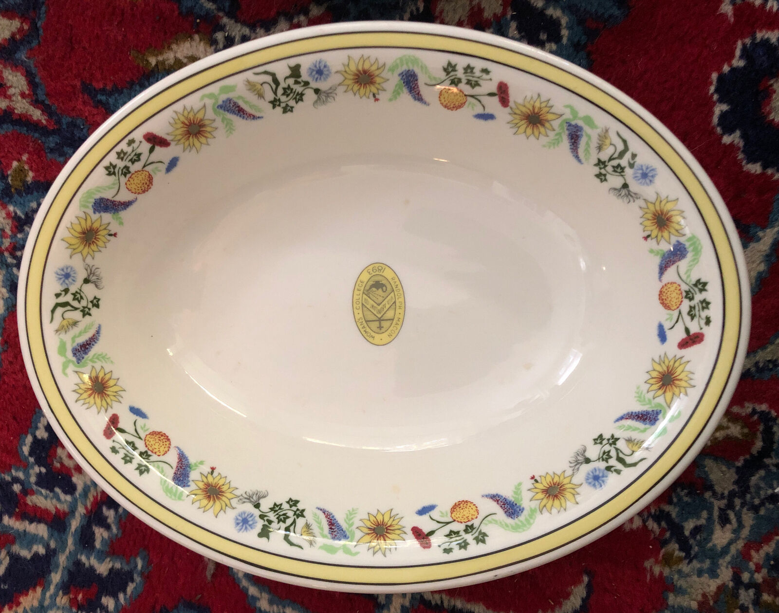 VNTG RANDOLPH MACON WOMEN'S COLLEGE DISHES 10.5” MOOMAW OVAL SERVING BOWL