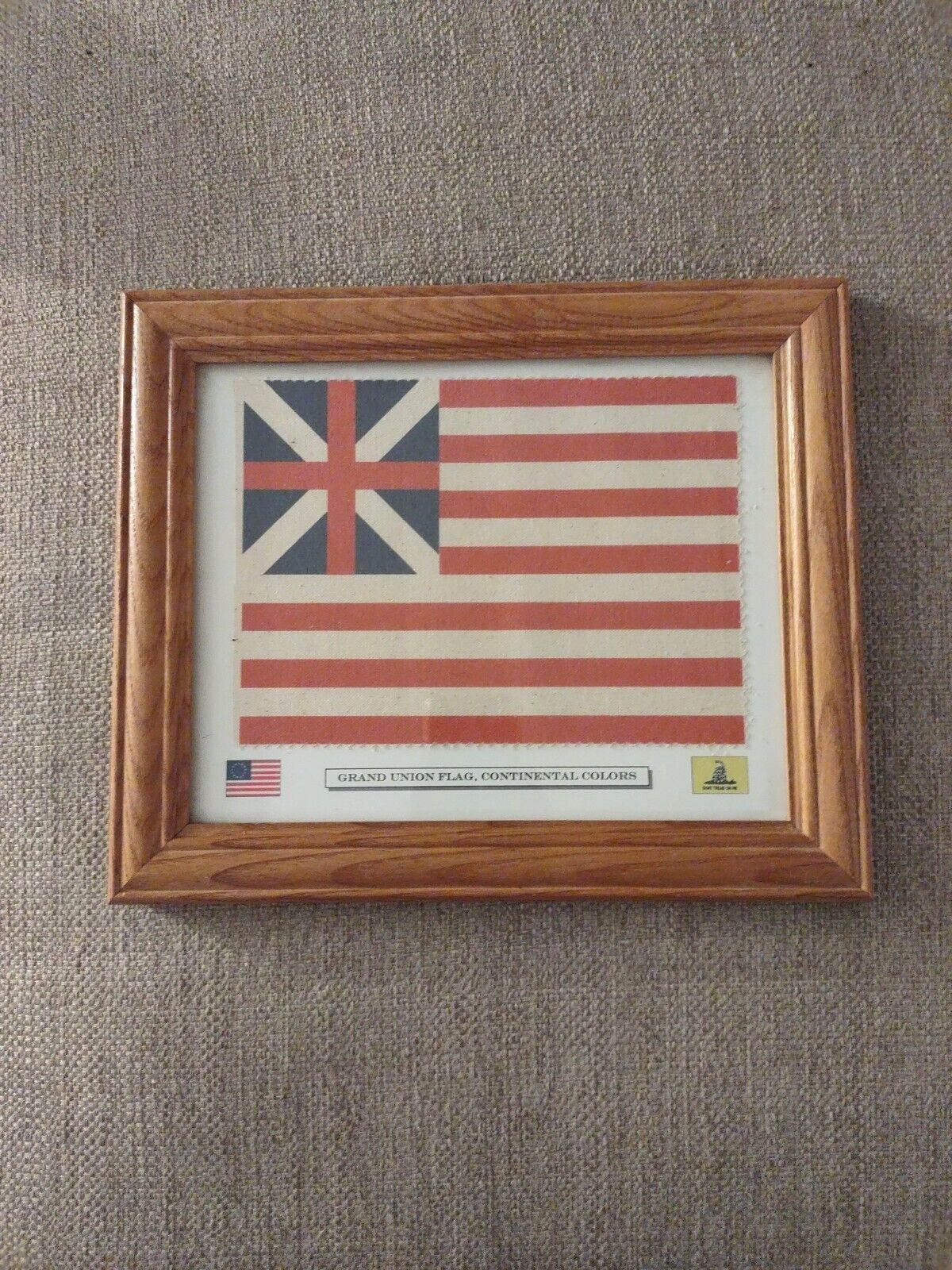 Framed Revolutionary War Flag,  Grand Union flag