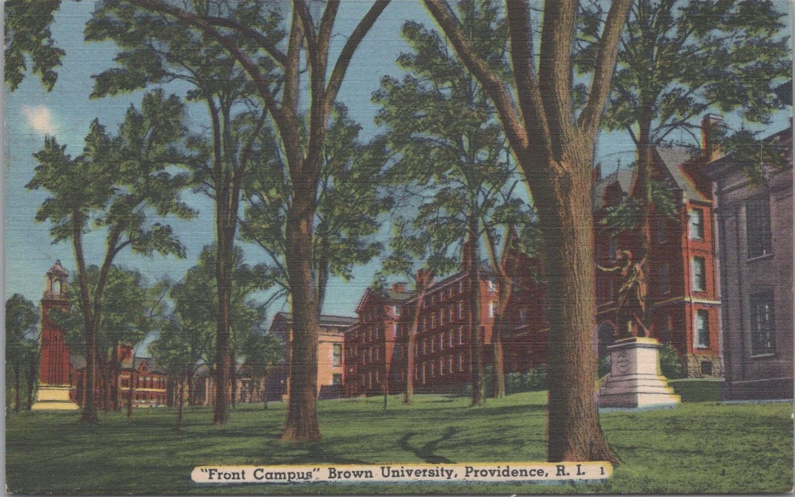 Postcard Front Campus Brown University Providence RI Rhode Island 