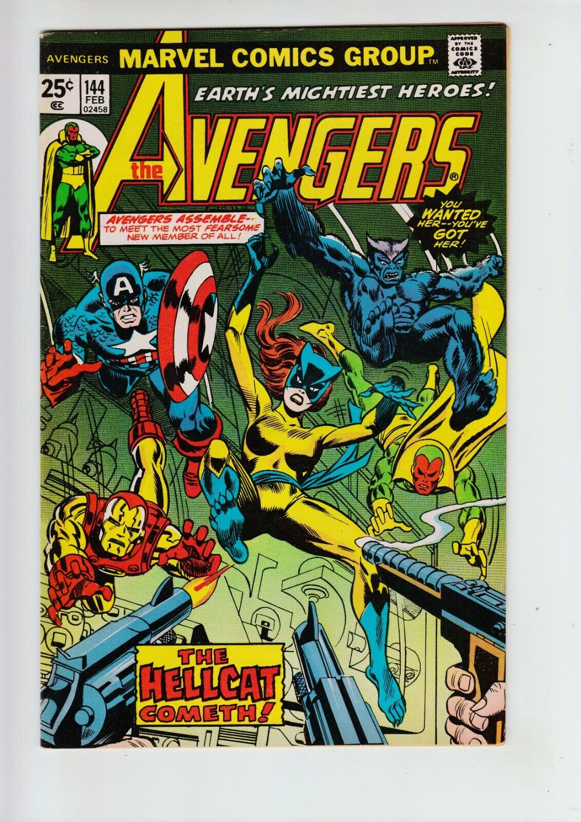 Avengers #144 (Patsy Walker becomes Hellcat) 1976 Marvel HIGH GRADE BEAUTY
