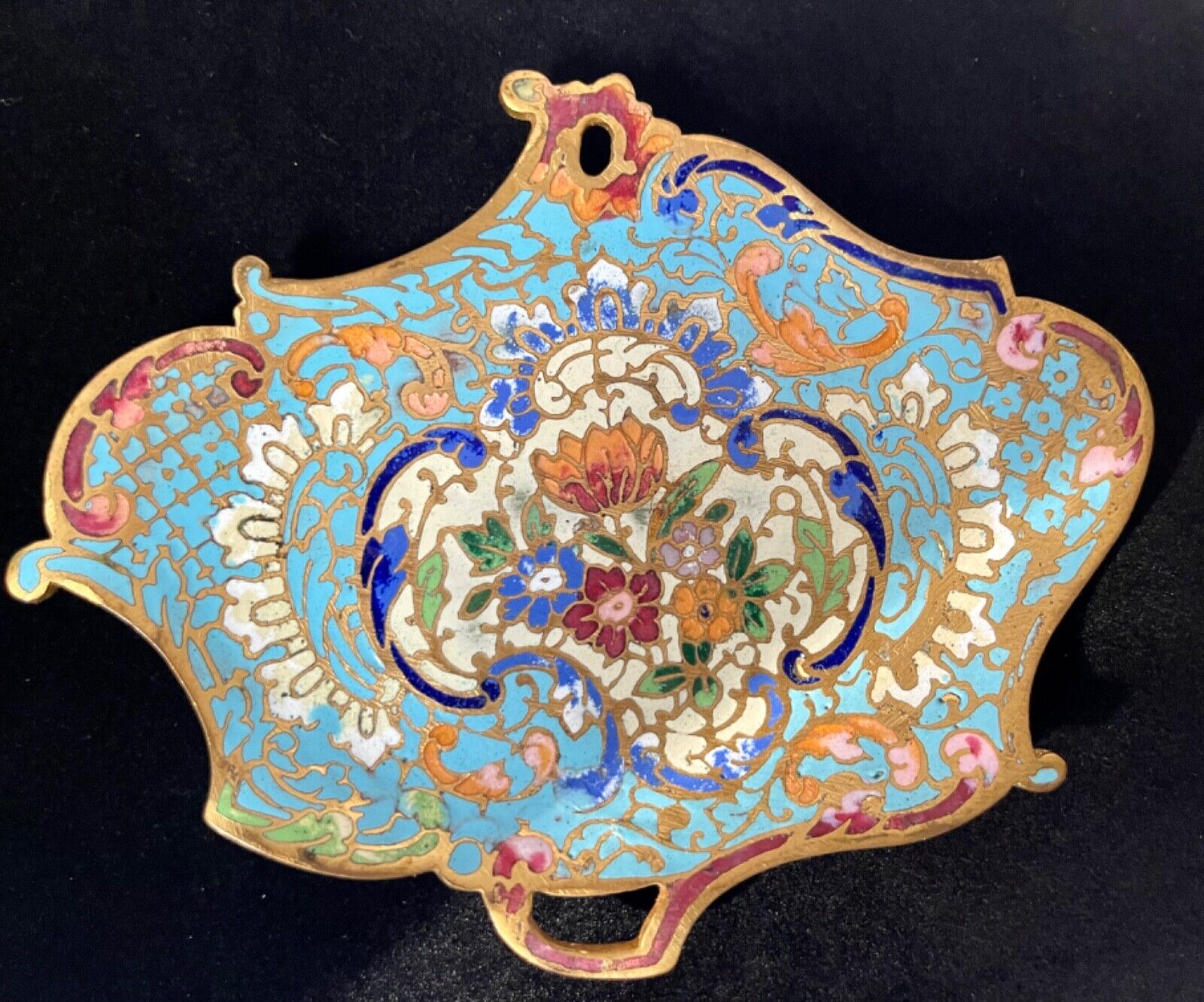 Rare French Bronze Champleve Enamel Tray