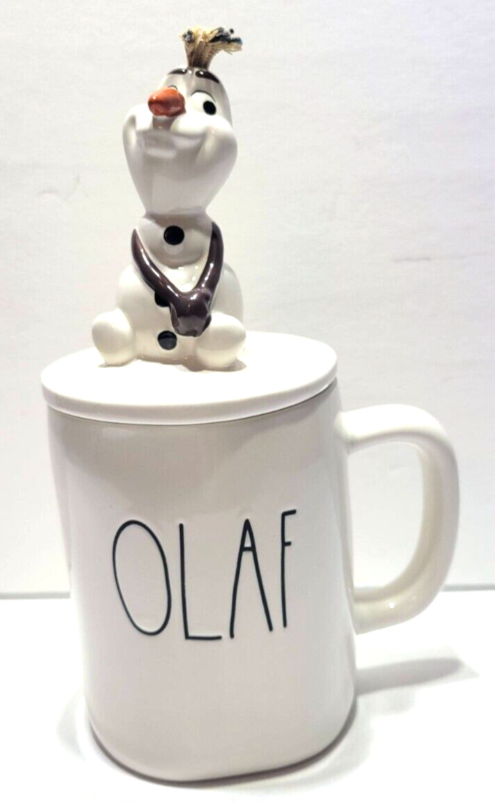 Rae Dunn Frozen Olaf Coffee Cup with Mug Topper Snowman Disney 20 oz