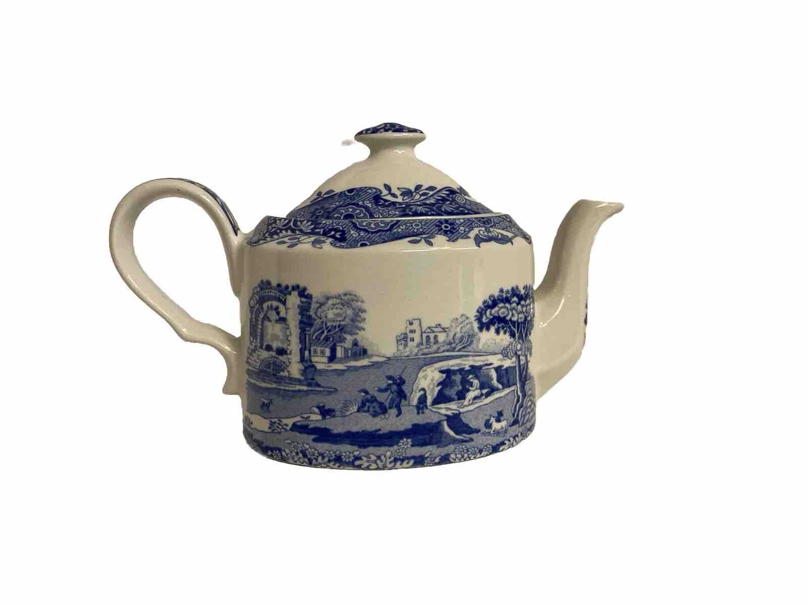Vintage Miniature Spode Teapot in Blue Italian Pattern