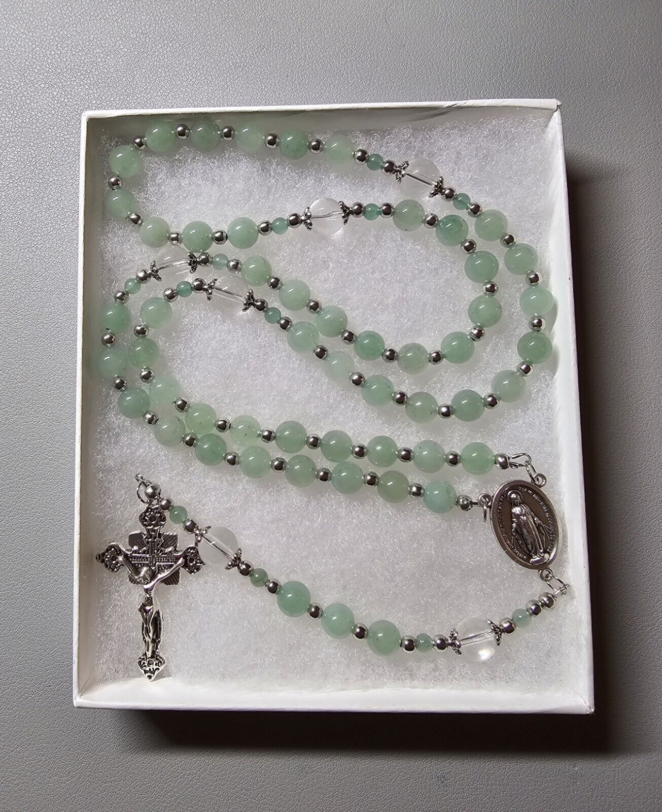 Large One Of A Kind Hand Crafted Rosary Made With Natural Green Adventurine And