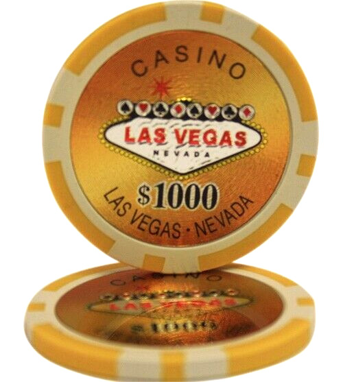 MRC POKER 50pcs 14g Las Vegas Laser Poker Chips $1000