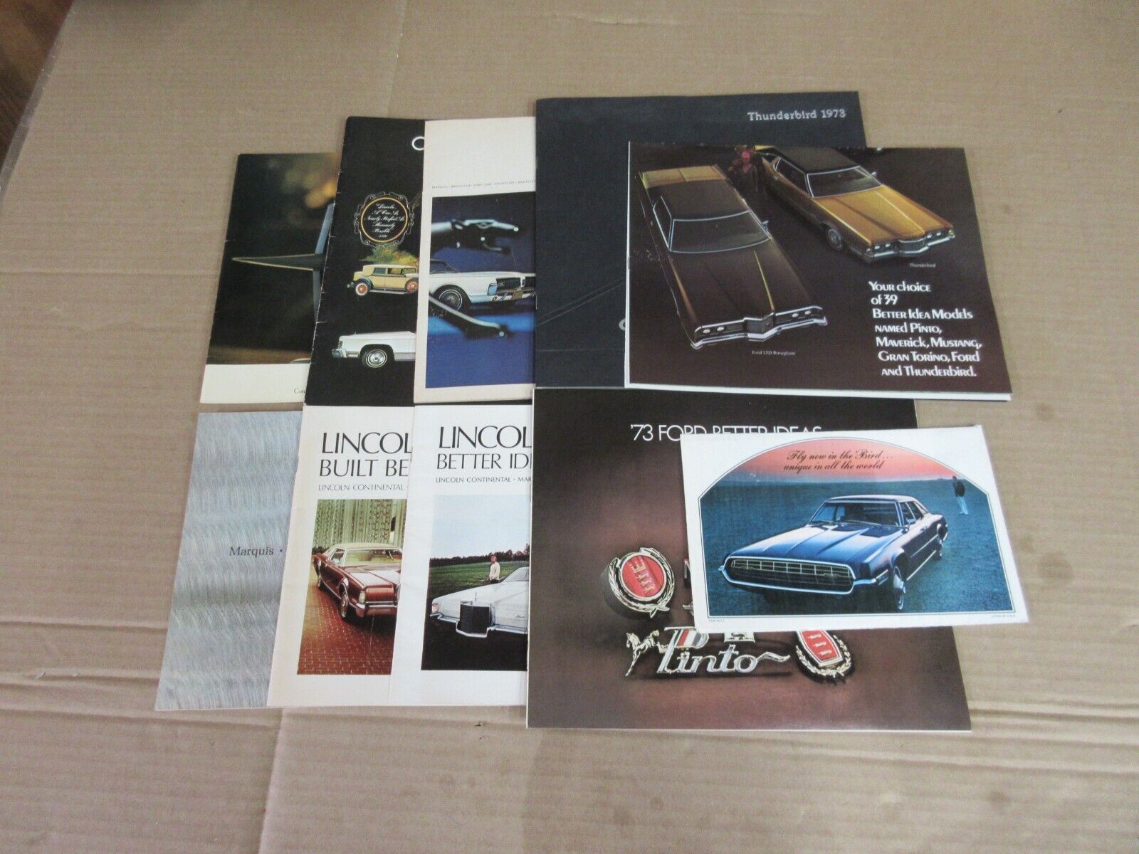 Vintage Lot of 10 Ford Lincoln Mercury 1967-1973 Dealer Sales Brochures  E9