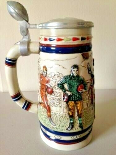 Handcrafted Beer Stein by Avon, Football Theme, 1983, Great for Christmas