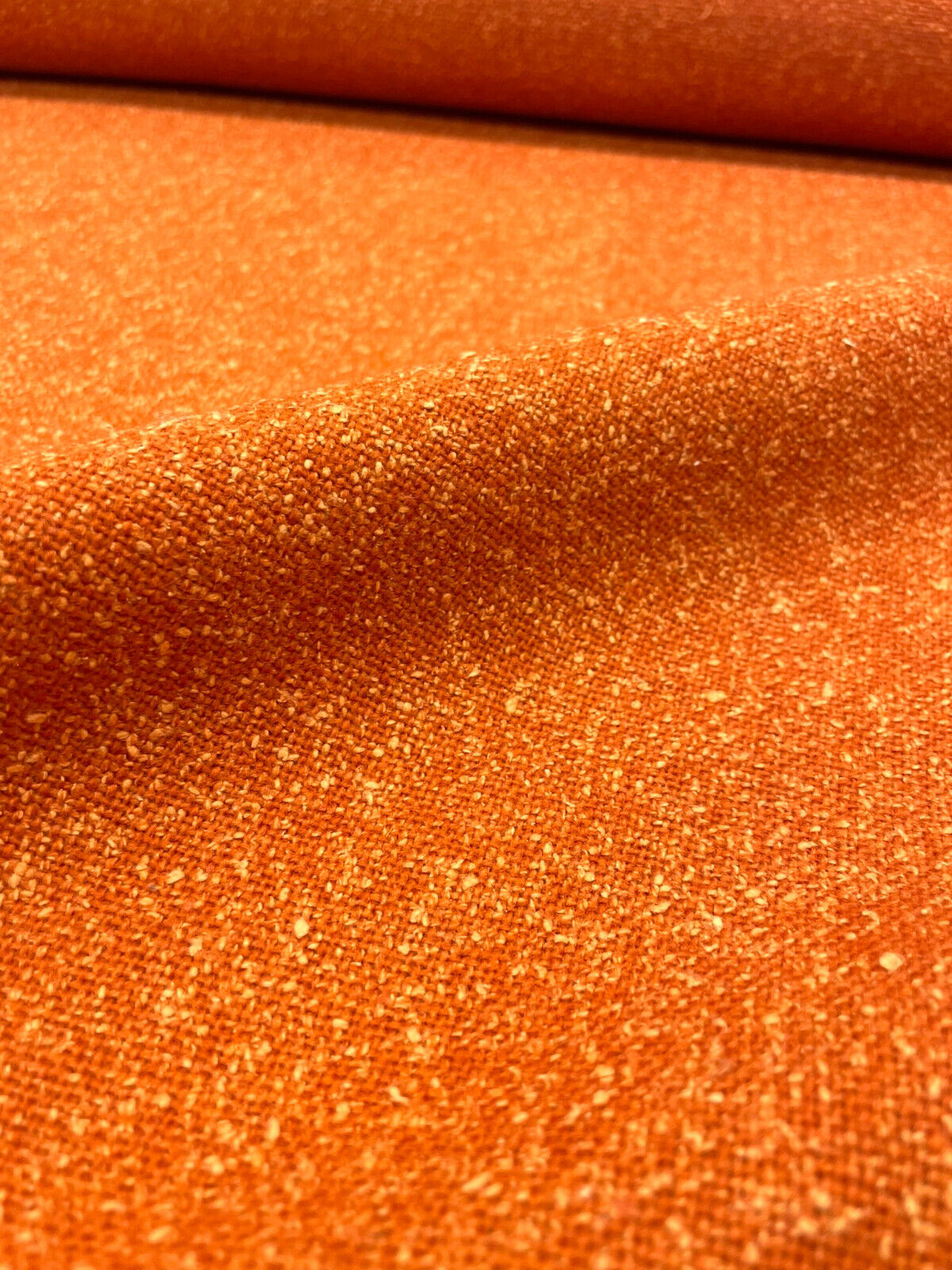 2.625 yards Bright Orange Rustic Woven Wool Blend Upholstery Fabric