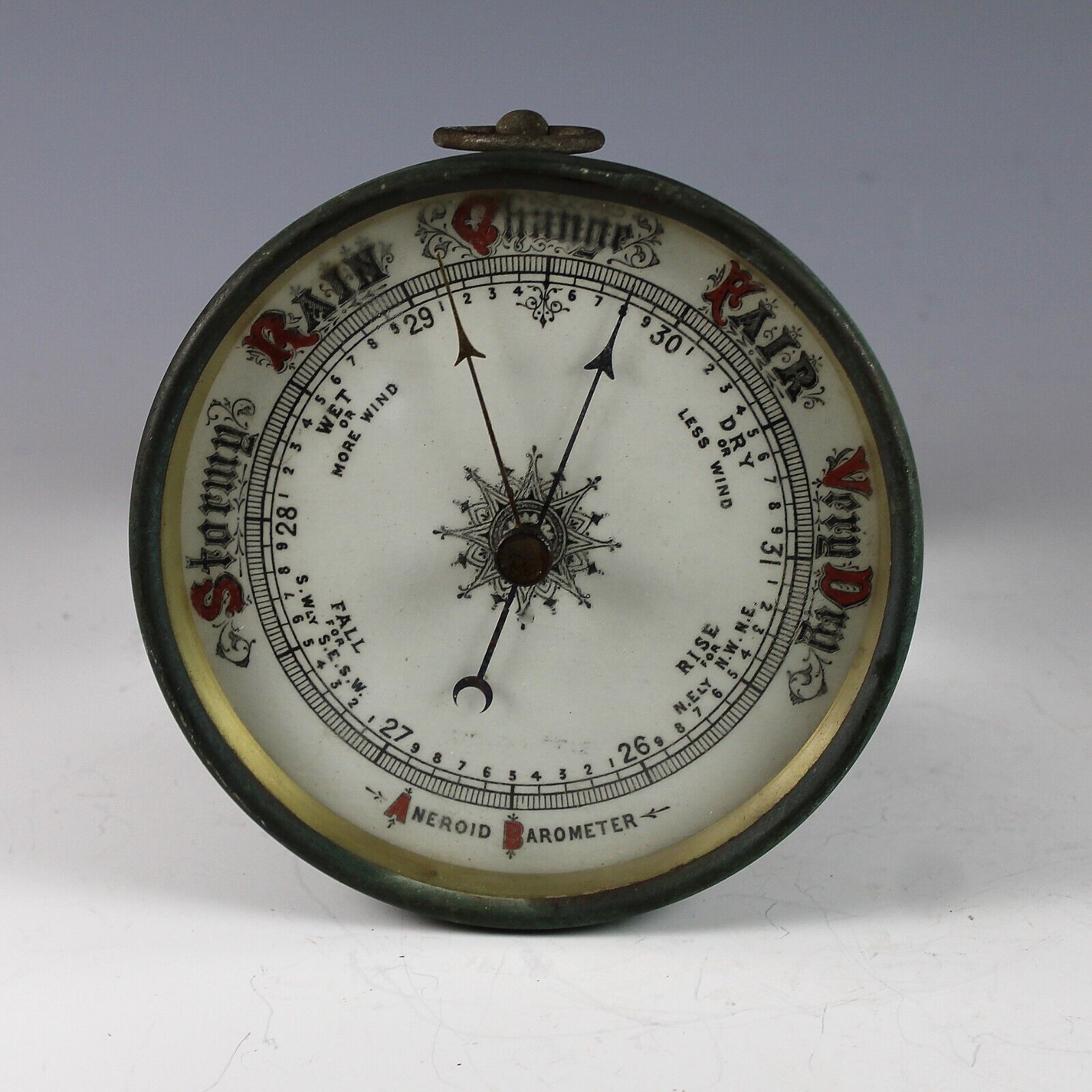 Vintage Wall Aneroid Barometer With Glass Front Excellent Cond
