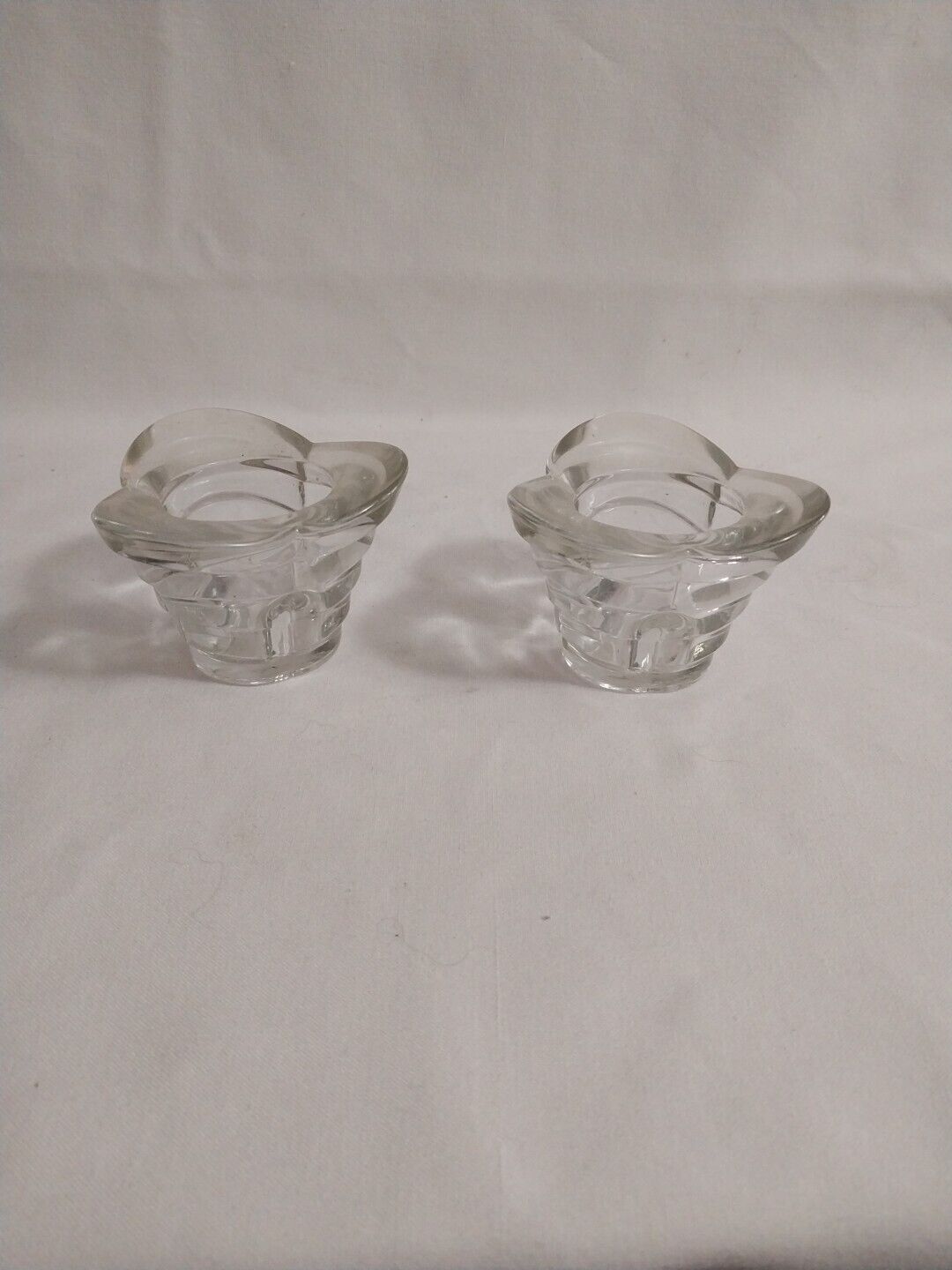 Set Of 2 Vintage Crystal Candle Holders Italy 2\