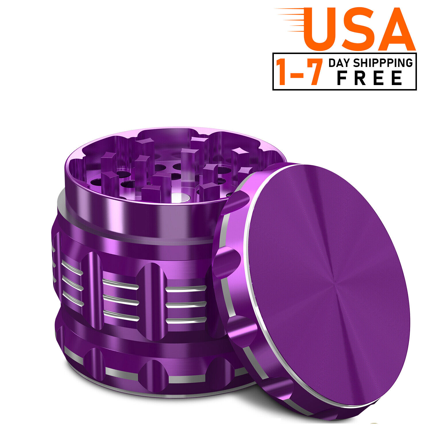 2.5 inches 4-Layer Aluminum Grinder-Purple High Resolution