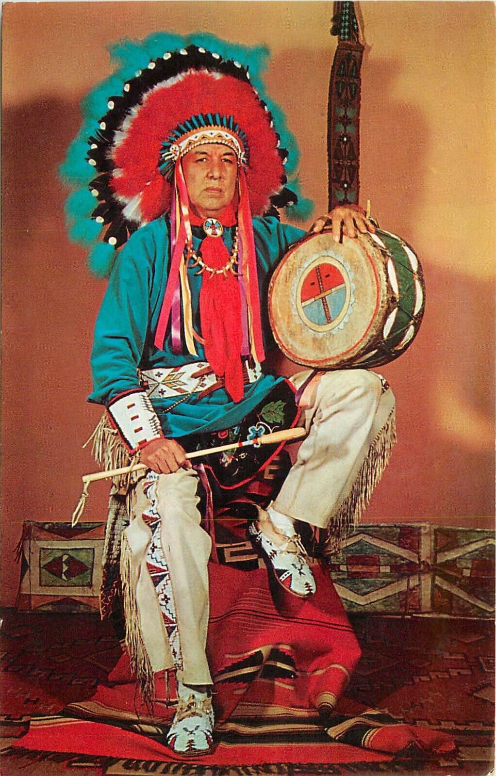 Native Americana Postcard; Chief Wolf Robe, Pueblo Indian of Acoma Pueblo NM